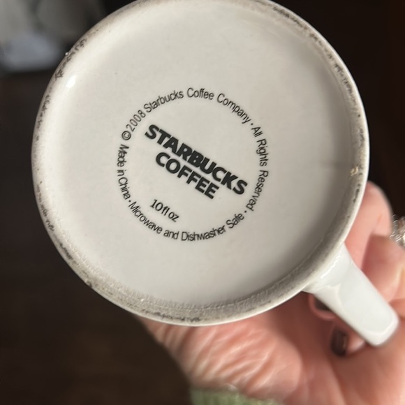 Starbucks White Ceramic Coffee Mug Cup Double Sided Mermaid Logo 10 Oz 2008 - Picture 4 of 4